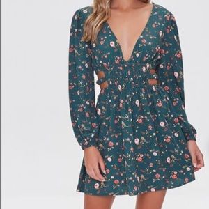 Side Cut Out Floral Dress